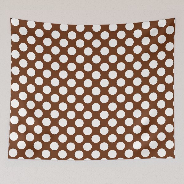 Item preview, White Large Polka dot on Brown  designed and sold by POLKAIWERX.