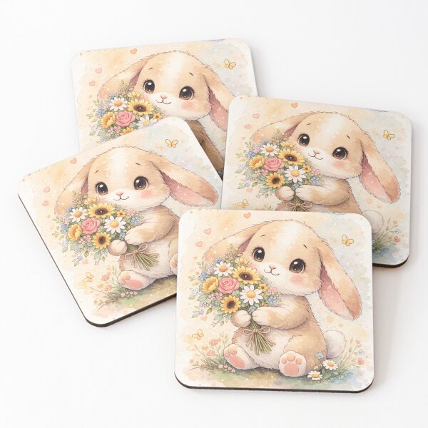Item preview, Cute Bunny With Sunflowers Warm Spring Garden Illustration designed and sold by Sadia  Jannat.