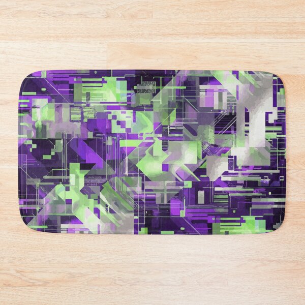 Item preview, Neon Glitch Geometry in Cyberpunk Grid Chaos designed and sold by RidaSalArt.