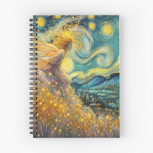 Item preview, Starry Spirit Light – Cosmic Figure in Van Gogh Inspired Night Sky designed and sold by FotoworldEdel.