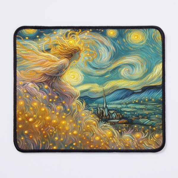Item preview, Starry Spirit Light – Cosmic Figure in Van Gogh Inspired Night Sky designed and sold by FotoworldEdel.