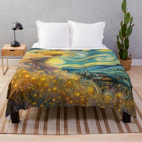 Item preview, Starry Spirit Light – Cosmic Figure in Van Gogh Inspired Night Sky designed and sold by FotoworldEdel.