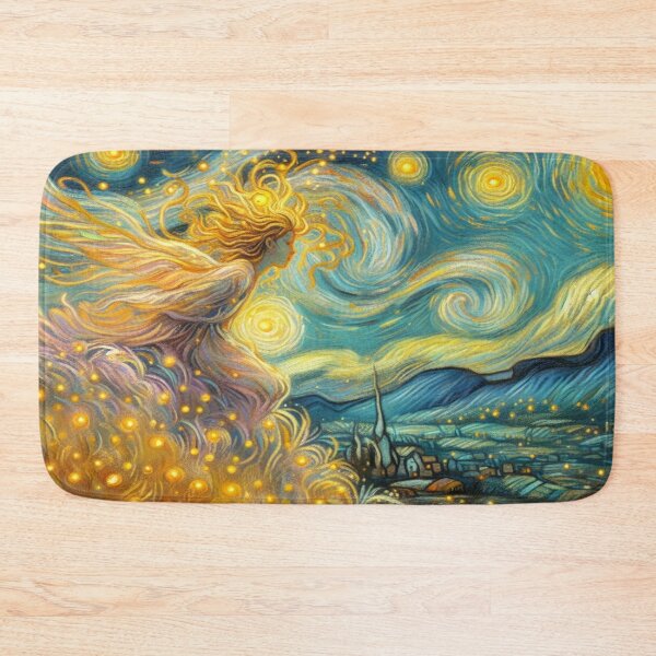 Item preview, Starry Spirit Light – Cosmic Figure in Van Gogh Inspired Night Sky designed and sold by FotoworldEdel.