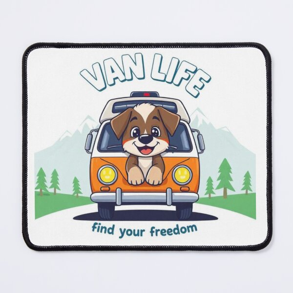 Item preview, Van Life Dog Adventure – Cute Camper Puppy Cartoon | Travel Freedom Illustration designed and sold by HOODYBUDSTYLES.