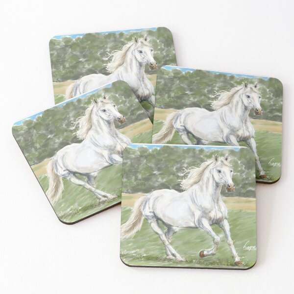 Item preview, White Horse in Meadow designed and sold by hopenoli_art.