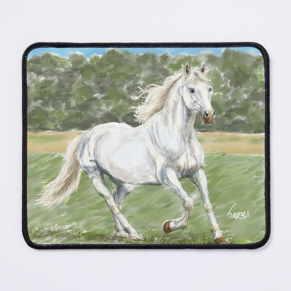 Item preview, White Horse in Meadow designed and sold by hopenoli_art.