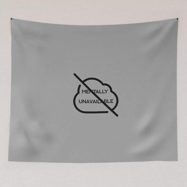 Item preview, "Mentally Unavailable" Funny Graphic | Sarcastic Introvert Design designed and sold by PrintofAngel.
