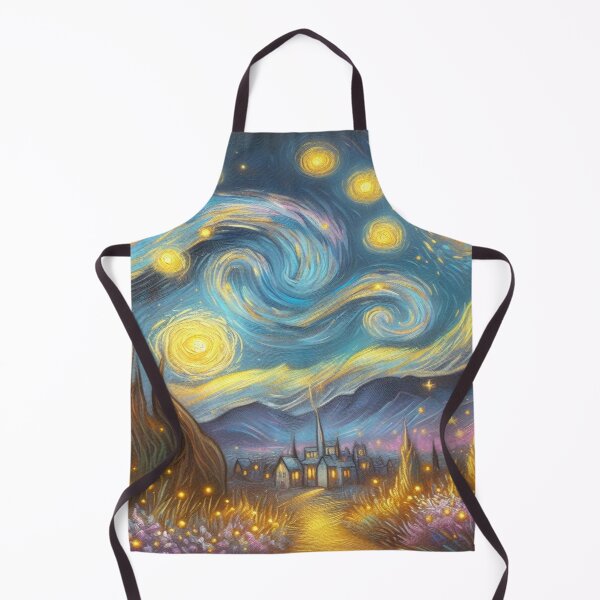 Item preview, Starry Night Village – Swirling Sky in Van Gogh Inspired Dreamscape designed and sold by FotoworldEdel.