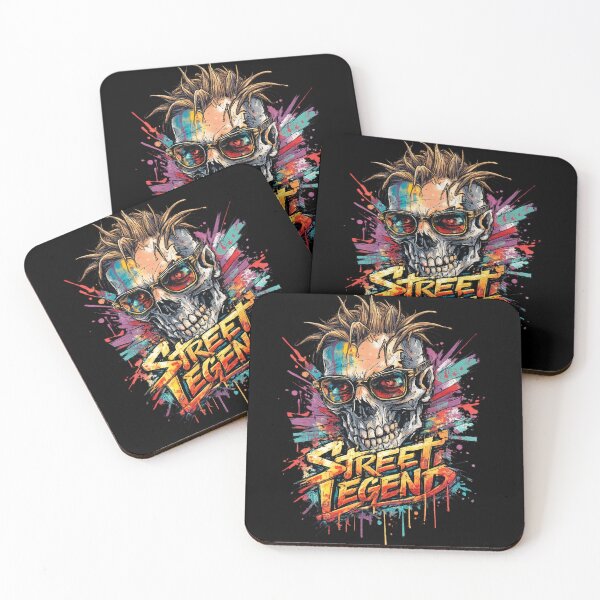 Item preview,  Street Legend - Neon Graffiti Skull Art designed and sold by HubiUrbanStudio.