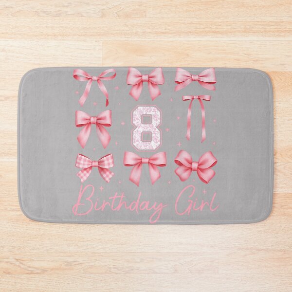 Item preview, 8th Birthday Girl Coquette Bow Pink Floral Toile 8 Year Old designed and sold by KathieFaugh.