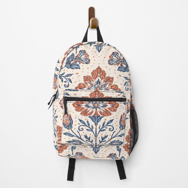 Item preview, Jaipur Block Print Floral Pattern – Indigo & Rust Seamless Design designed and sold by OpenDreamArts.