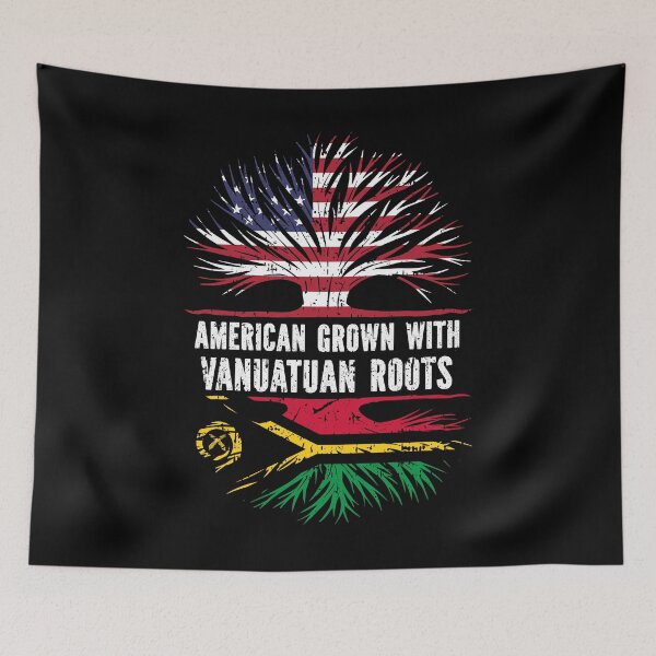 Item preview, American Grown with Vanuatuan Roots USA Flag designed and sold by CosmoKitsch.
