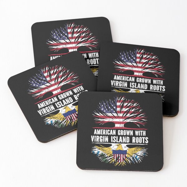 Item preview, American Grown with Virgin Island Roots USA Flag designed and sold by CosmoKitsch.