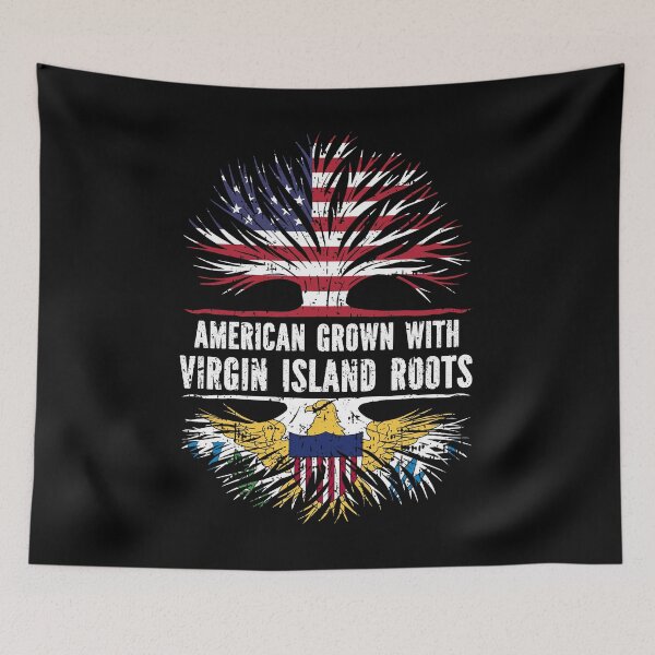 Item preview, American Grown with Virgin Island Roots USA Flag designed and sold by CosmoKitsch.