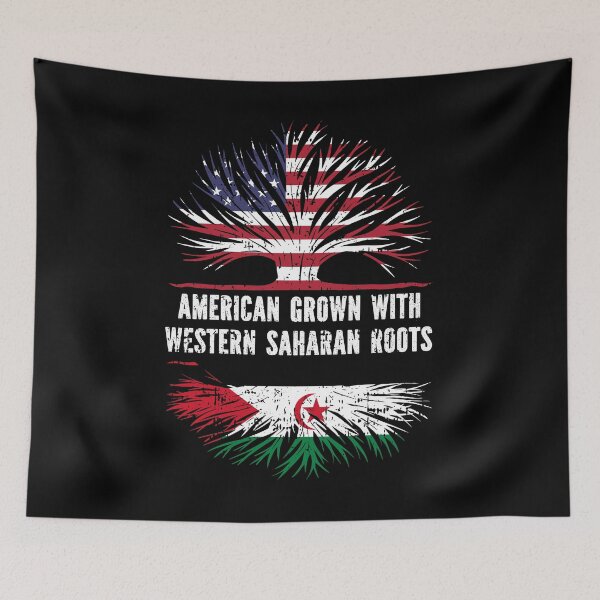 Item preview, American Grown with Western Saharan Roots USA Flag designed and sold by CosmoKitsch.