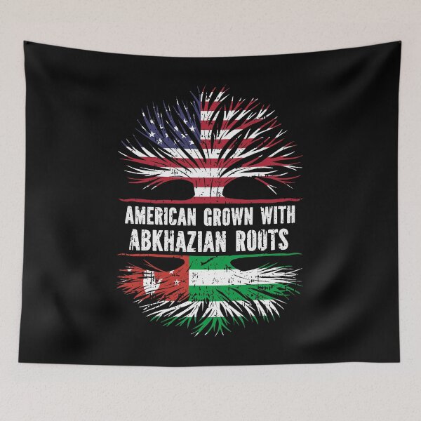 Item preview, American Grown with Abkhazian Roots USA Flag Abkhazia designed and sold by CosmoKitsch.