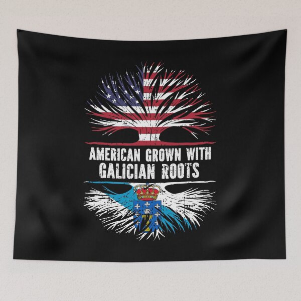 Item preview, American Grown with Galician Roots USA Flag designed and sold by CosmoKitsch.