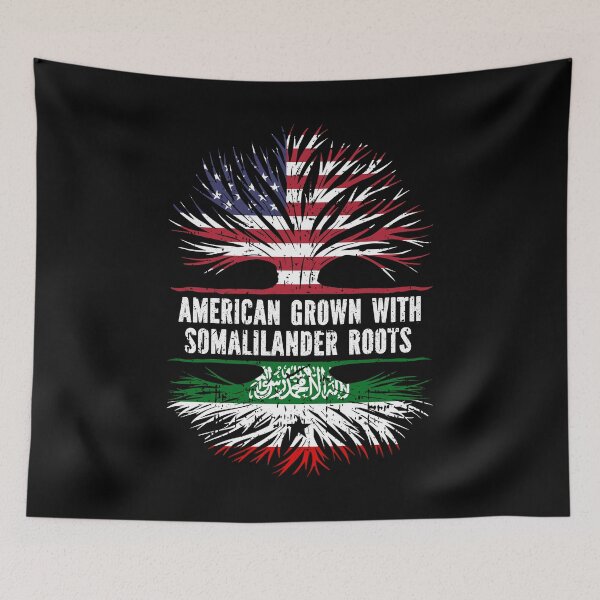Item preview, American Grown with Somalilander Roots USA Flag designed and sold by CosmoKitsch.