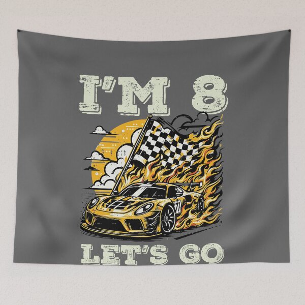 Item preview, 8th Birthday Race Car Flag Im 8 Years Old Bday Boys Kids designed and sold by KristineLi.