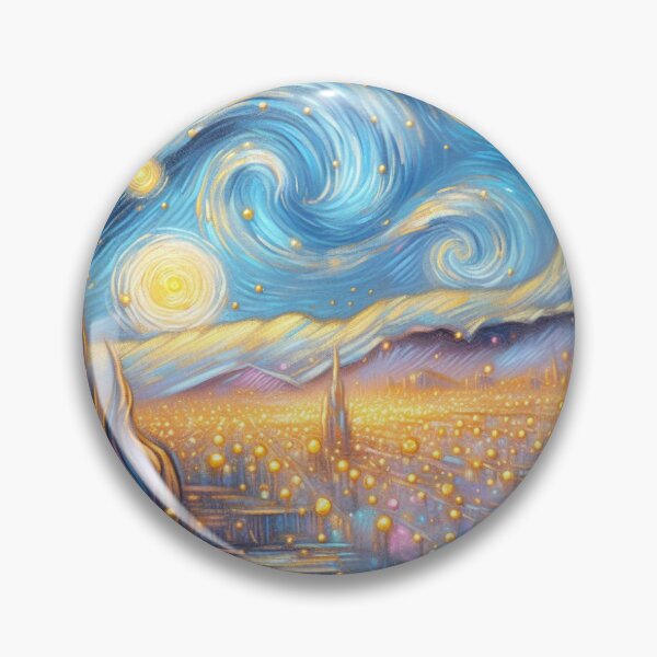 Item preview, Starry City Lights – Swirling Night Sky in Van Gogh Inspired Urban Dream designed and sold by FotoworldEdel.