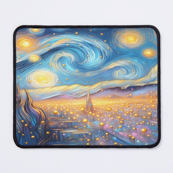 Item preview, Starry City Lights – Swirling Night Sky in Van Gogh Inspired Urban Dream designed and sold by FotoworldEdel.
