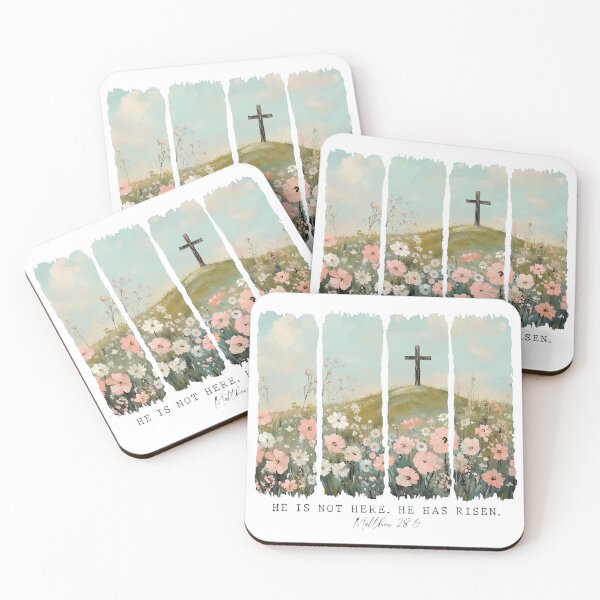 Item preview, He Is Risen T-Shirt, Christian Easter Shirt, Empty Tomb Floral Art, Matthew 28:6 Religious Apparel, Spring Faith Tee designed and sold by Dmo3HarkoArt.