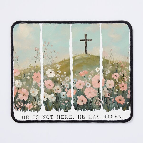 Item preview, He Is Risen T-Shirt, Christian Easter Shirt, Empty Tomb Floral Art, Matthew 28:6 Religious Apparel, Spring Faith Tee designed and sold by Dmo3HarkoArt.