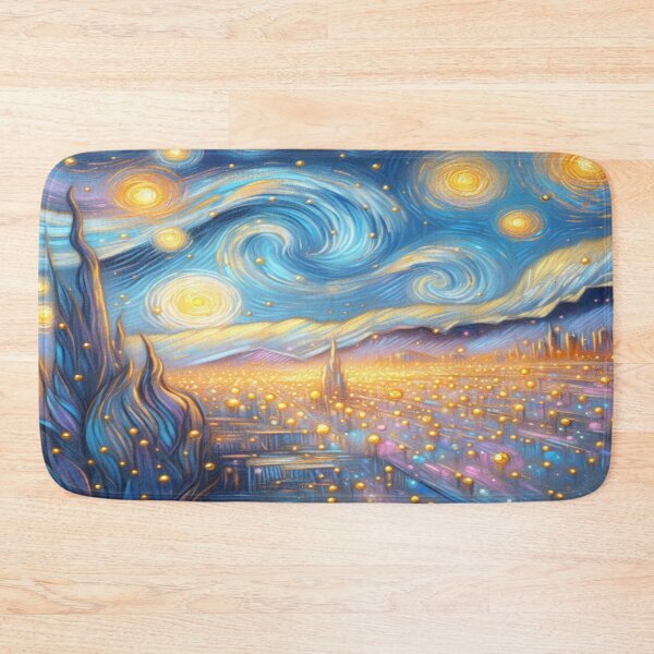 Item preview, Starry City Lights – Swirling Night Sky in Van Gogh Inspired Urban Dream designed and sold by FotoworldEdel.