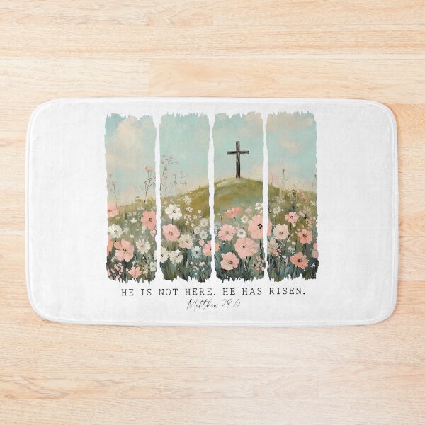 Item preview, He Is Risen T-Shirt, Christian Easter Shirt, Empty Tomb Floral Art, Matthew 28:6 Religious Apparel, Spring Faith Tee designed and sold by Dmo3HarkoArt.