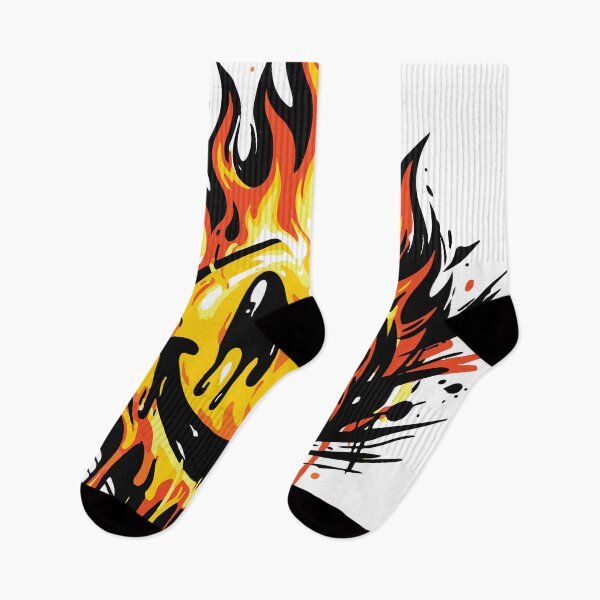 Item preview, Half Flame Smiley Melting Grunge Streetwear Design designed and sold by Dejbar.