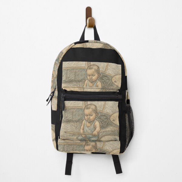 Item preview, Little Musician Portrait Cute Baby Playing Drums. designed and sold by KittenAndCo.