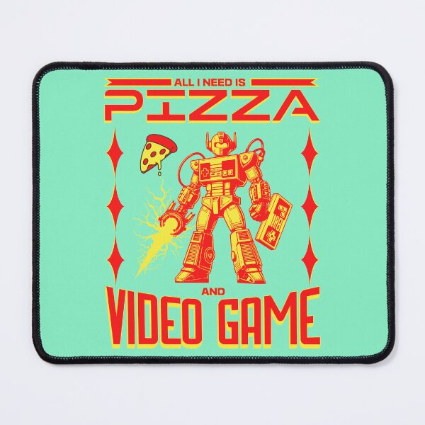 Item preview, All I Need Is Pizza And Video Games Retro Robot Mecha designed and sold by Abaseen.