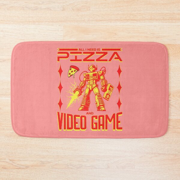 Item preview, All I Need Is Pizza And Video Games Retro Robot Mecha designed and sold by Abaseen.
