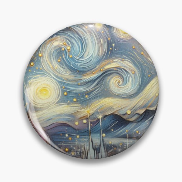 Item preview, Starry Night Whirl – Cosmic Swirls in Van Gogh Inspired Dream Village designed and sold by FotoworldEdel.