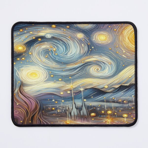 Item preview, Starry Night Whirl – Cosmic Swirls in Van Gogh Inspired Dream Village designed and sold by FotoworldEdel.