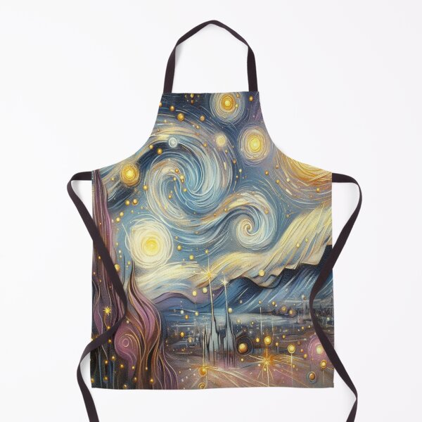 Item preview, Starry Night Whirl – Cosmic Swirls in Van Gogh Inspired Dream Village designed and sold by FotoworldEdel.