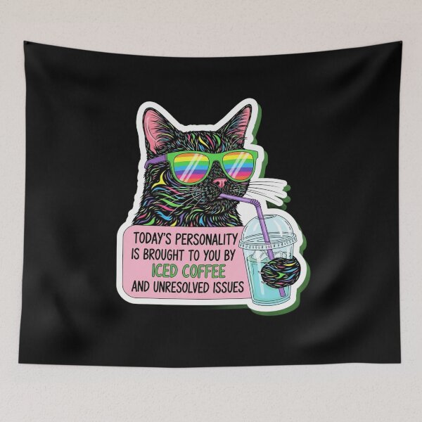 Item preview, Sarcastic Black Cat Mental Health Sticker Pack designed and sold by Cosmic Catnip Art.