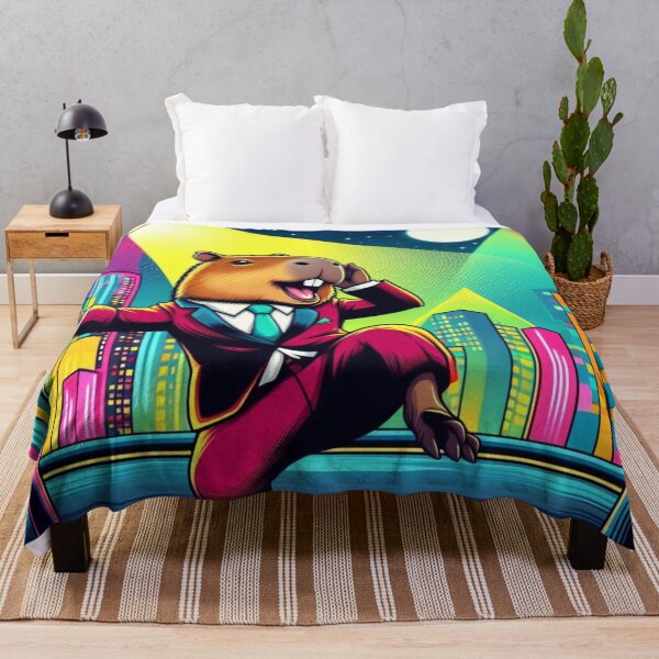 Item preview, Dancing Capybara – Neon City Vibes designed and sold by Dogandesighn.