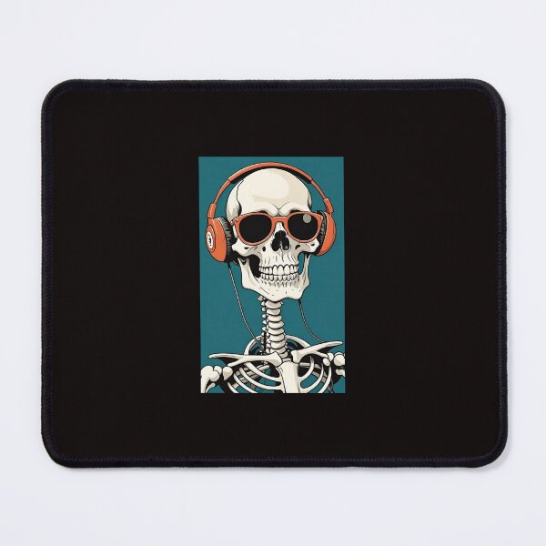 Item preview, Cool Skeleton with Headphones and Sunglasses Illustration designed and sold by GrimNest.