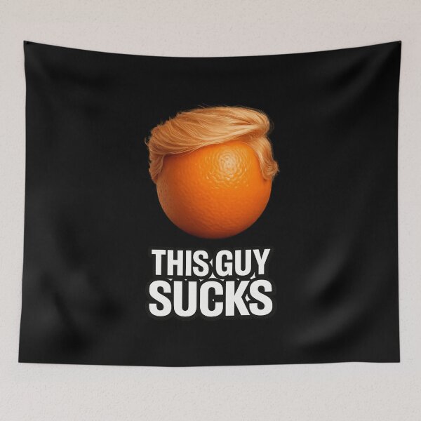 Item preview, Funny Orange Meme Sticker – This Guy Sucks Parody Design designed and sold by MaxLevelMerch.