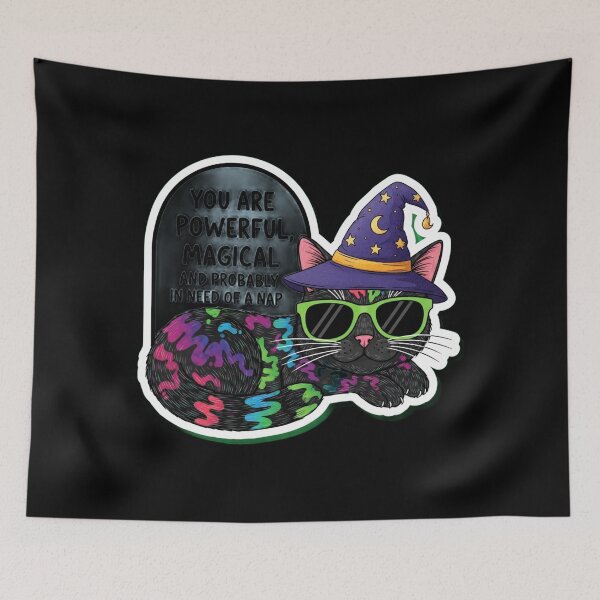Item preview, Sarcastic Black Cat Mental Health Sticker Pack designed and sold by Cosmic Catnip Art.