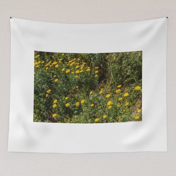 Item preview, Yellow Wildflowers and Daisies Covering a Sunny Spring Meadow in Lush Green Grass designed and sold by Nmallia.