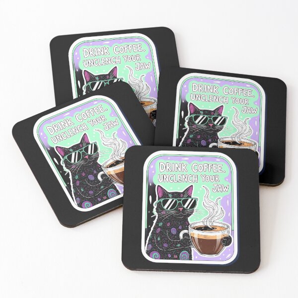 Item preview, Sarcastic Black Cat Mental Health Sticker Pack designed and sold by Cosmic Catnip Art.
