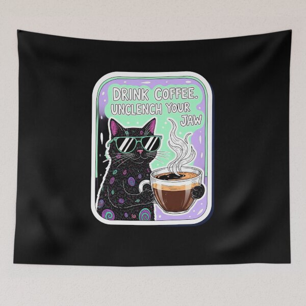 Item preview, Sarcastic Black Cat Mental Health Sticker Pack designed and sold by Cosmic Catnip Art.