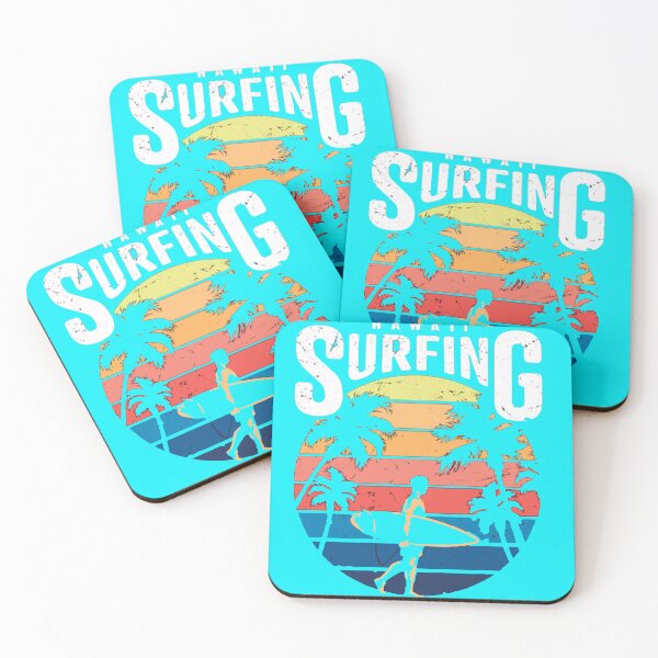 Item preview, Diseño de surf en una playa tropical al atardecer en Hawái designed and sold by The Curated Palett.