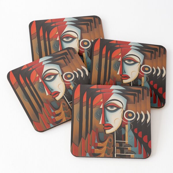 Item preview, Geometric Muse – Abstract Cubist Portrait designed and sold by Szpaku desart .