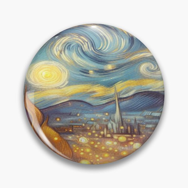 Item preview, Moonlit Star Swirl – Van Gogh Inspired Night Sky over Dream Village designed and sold by FotoworldEdel.