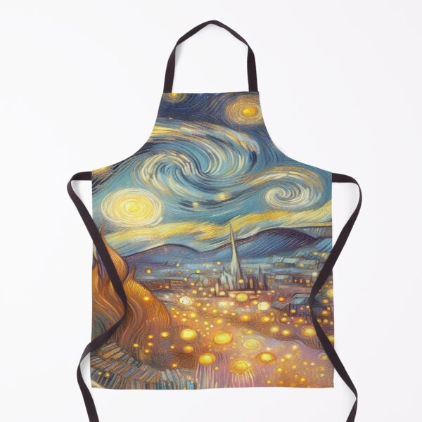 Item preview, Moonlit Star Swirl – Van Gogh Inspired Night Sky over Dream Village designed and sold by FotoworldEdel.