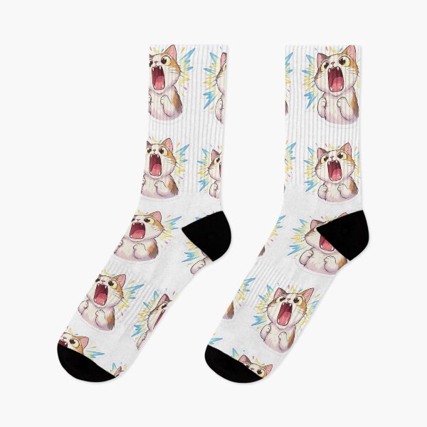 Item preview, Funny Screaming Cat Sticker – Cute Angry Cat Meme Kawaii Cartoon designed and sold by Dasts Cart.