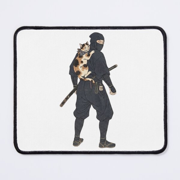 Item preview, Ninja & Calico Cat: Stealthy Backpacker Ukiyoe designed and sold by LuckyCatClubJP.